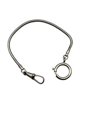 Antique Pocket Watch Chain Silver Tone Coil Chain 7.5" long